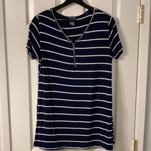 Blue and White Striped Maternity Shirt